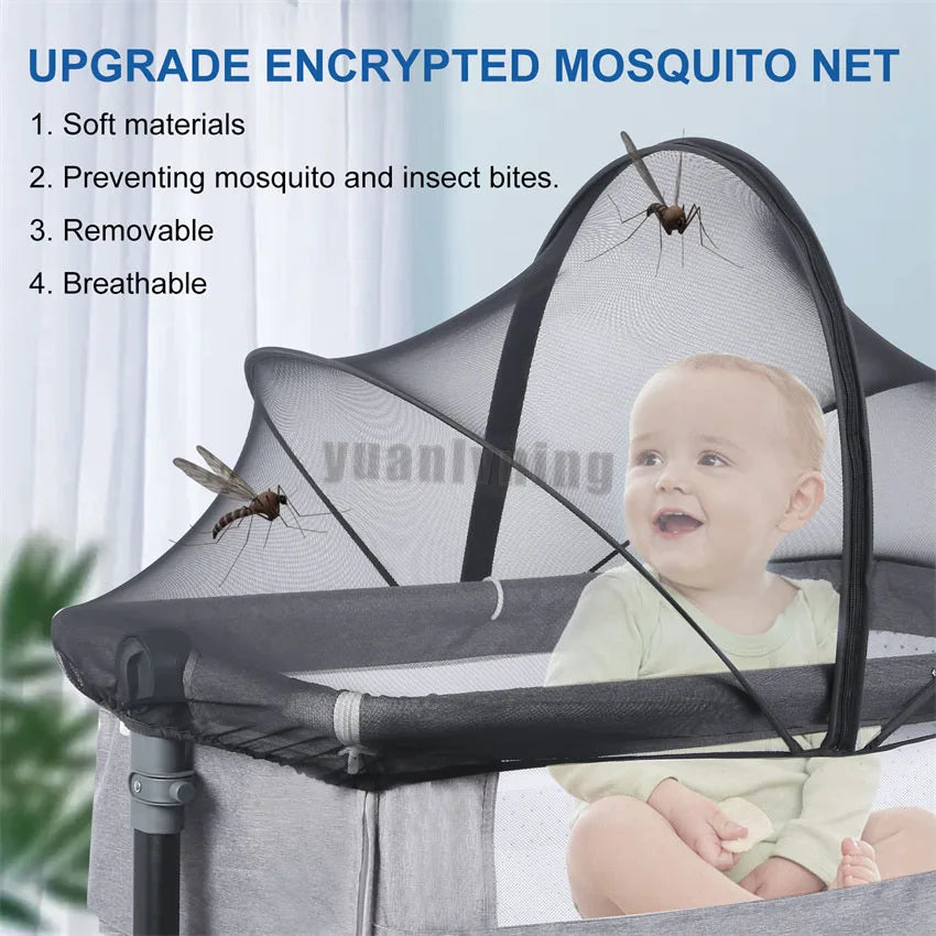 Upgraded Mosquito Net For Baby Bed Universal Newborn Baby Removable Portable Breathable Foldable Encrypted Crib 360° Protectors