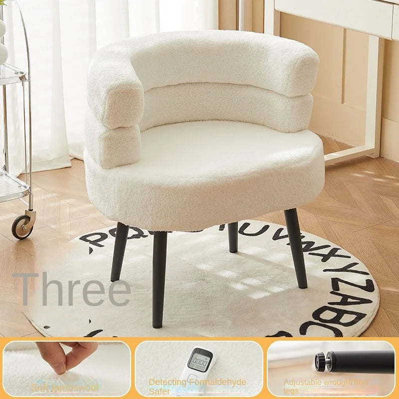 Wuli Huse Internet Celebrity BOBO Wool Lazy Sofa Chair Living Room Bedroom Dressing Room Single Sofa Makeup Chair Dressing Chair