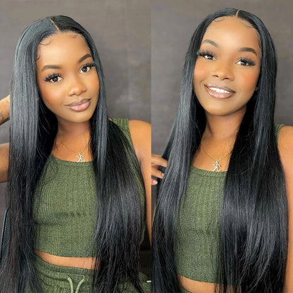 Yawawe hair 6X4 glueless wig human hair ready to wear wigs for women straight Lace Frontal Wig PreCut PrePlucked ready to go wig