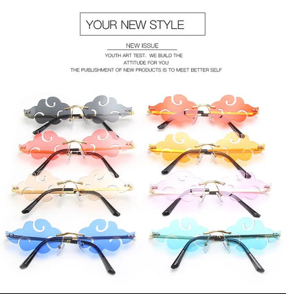 Women Luxury Cloud Shape Sunglasses Men European American Stylish Glasses for Women Metal Frame Vintage Women's Sunglasses