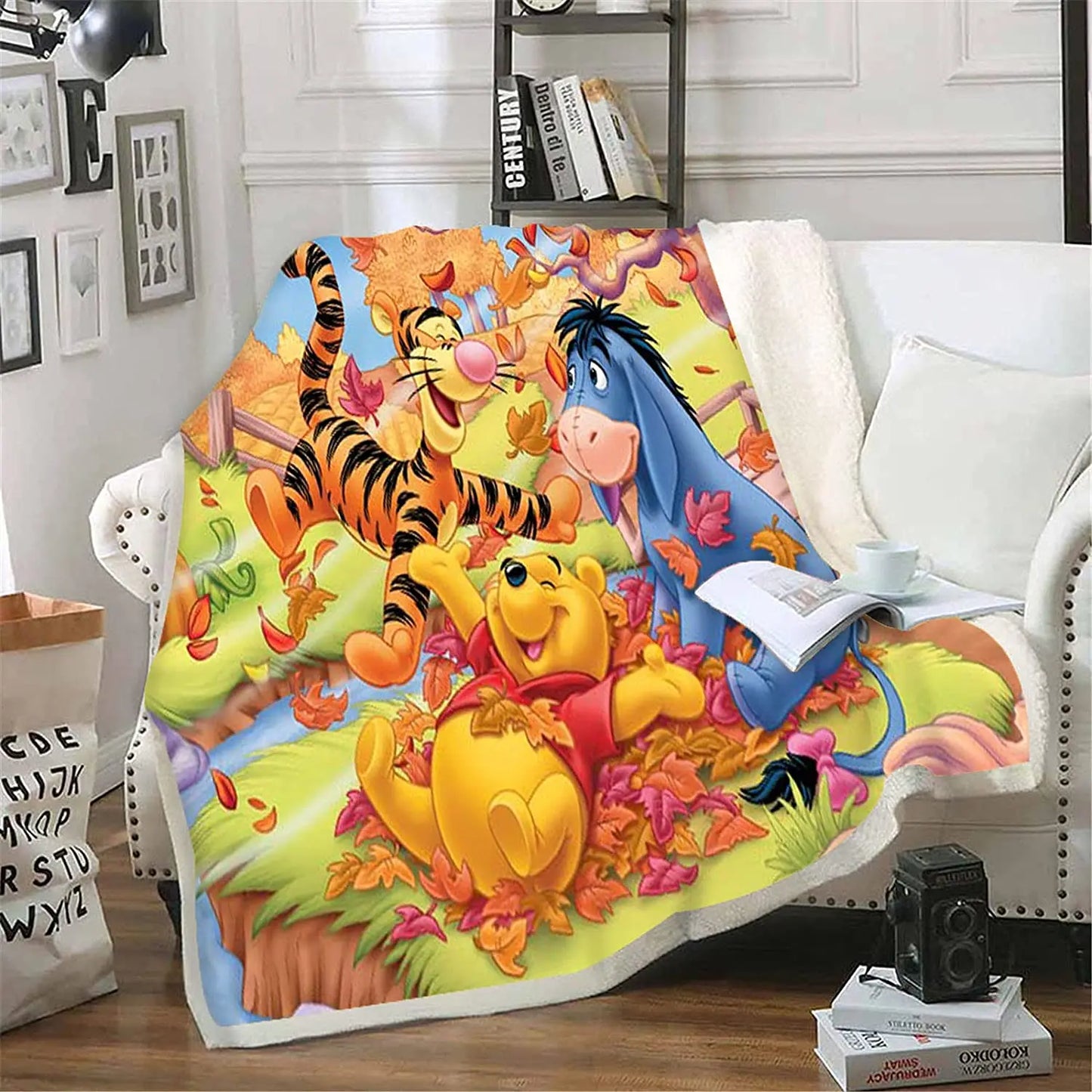 Winnie The Pooh Anime Blanket Furry 100% Polyester Printed Winter Bed Fleece Blankets Baby Plush And Throws