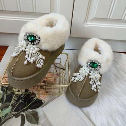 Winter Boots Women's Snow Boots Low-top Warm Shoes  Women's Winter Short Boots Super Mini Outer Wear Non-slip Handmade 36-41