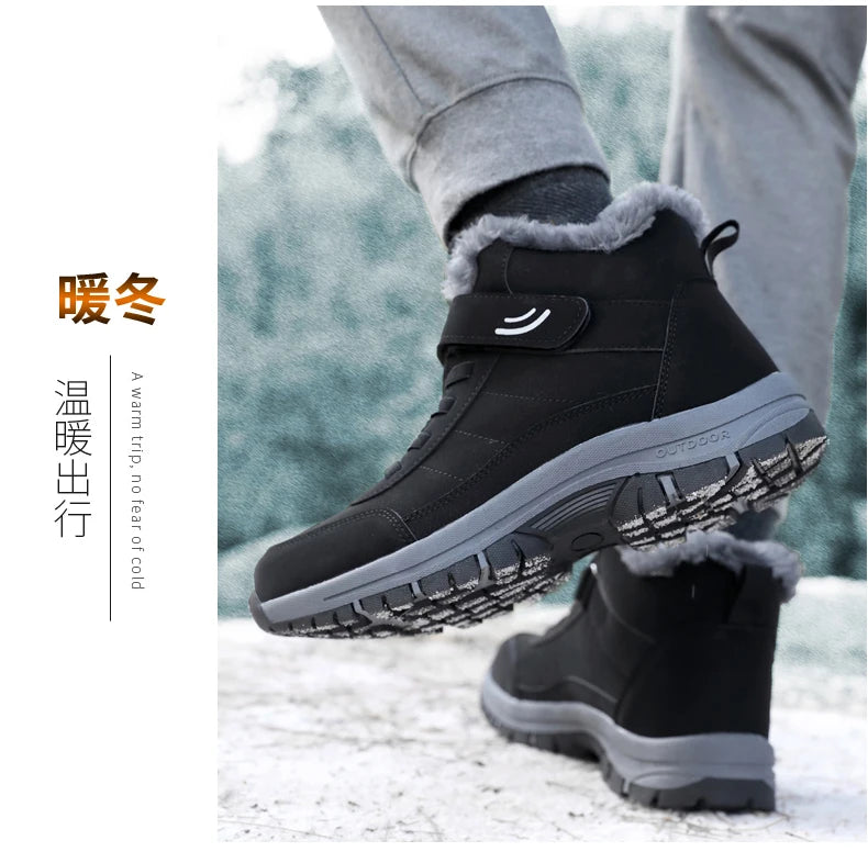 Winter Women Snow Boots Warm Plus Velvet Men Cotton Shoes Windproof Women's Boots Comfortable Casual Shoes Non-slip Hiking Boots