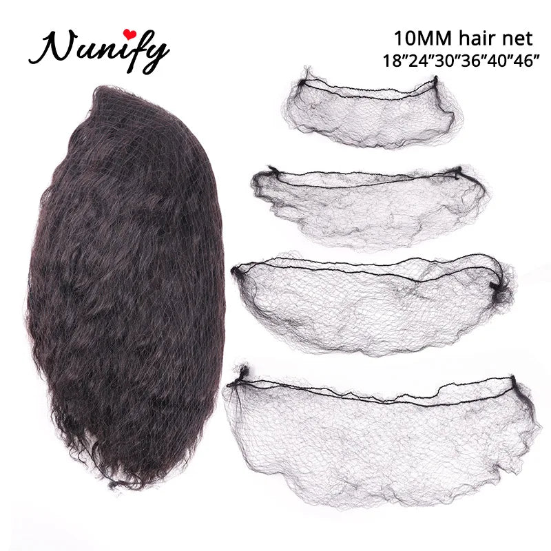 10Mm Invisible Hair Nets For Women Bun 100Pcs Elastic Edge Mesh Wig Net Cap For Hair Styling 24Inch 30Inch 36Inch 40Inch 46Inch