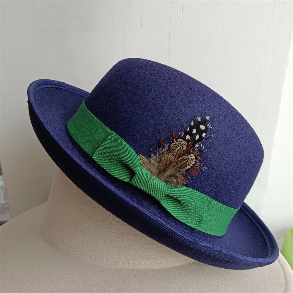 the Derby Hat bowler hat  Fedora for Women and Men Party Hat Men Hat for Winter Elastic Band Felt Hat Jazz Church Hat Wholesale