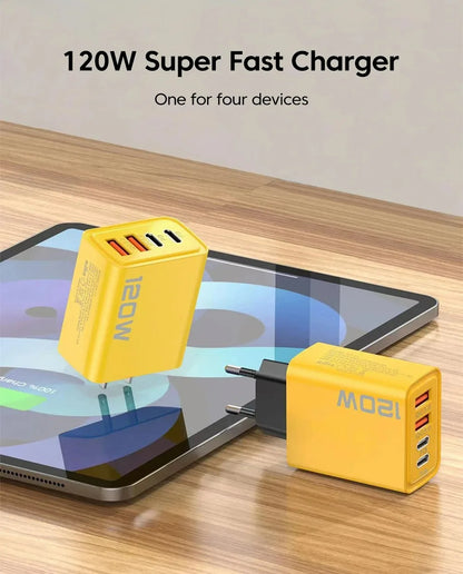 120W Fast Charger Type C USB C PD Charger Quick Charge 3.0 USB Charger Adapter For iPhone 15 14 13 Samsung Xiaomi Wall Charger