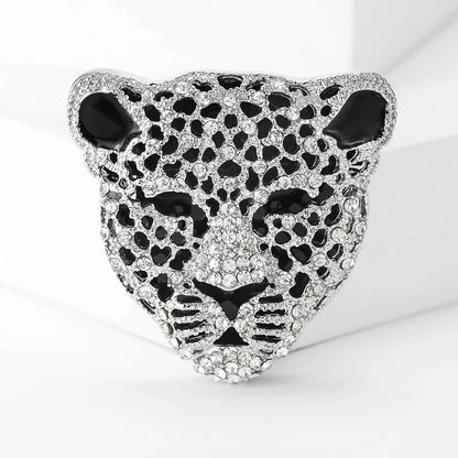 Women's Rhinestone Leopard Brooches Unisex Animal Pins 4-Color Office Party Casual Accessories Gifts