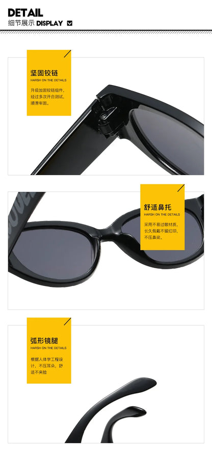 Alphabet graffiti small frame sunglasses 2024 new letter decorative sunglasses retro personalised glasses fashionable wearing