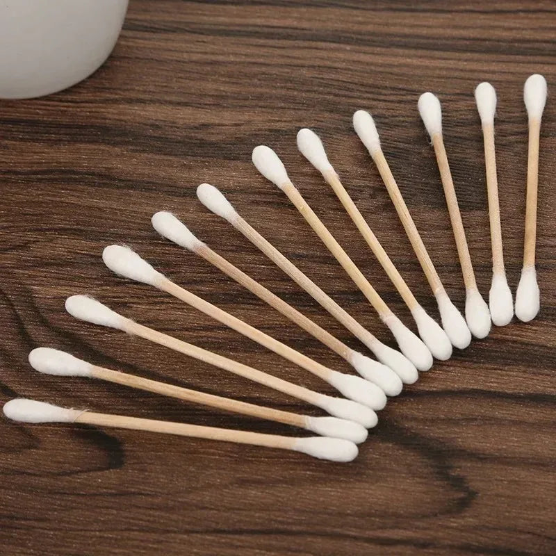 100pcs Per Pack, 5 Packs, Double-ended Cotton Swabs, Baby Cotton Swabs, Ear Cleaning Sticks, Healthy Cleaning Tools