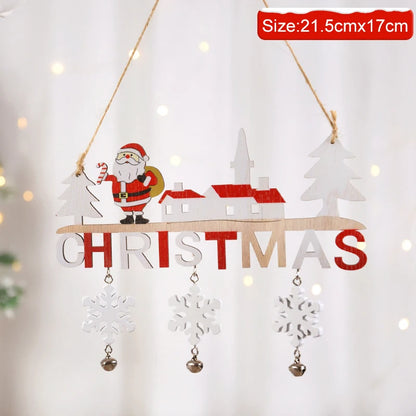 Wooden Christmas Hanging Pendants Gnome Santa Claus Merry Christmas Decoration for Home Xmas Tree Ornaments 2024 New Year Gifts