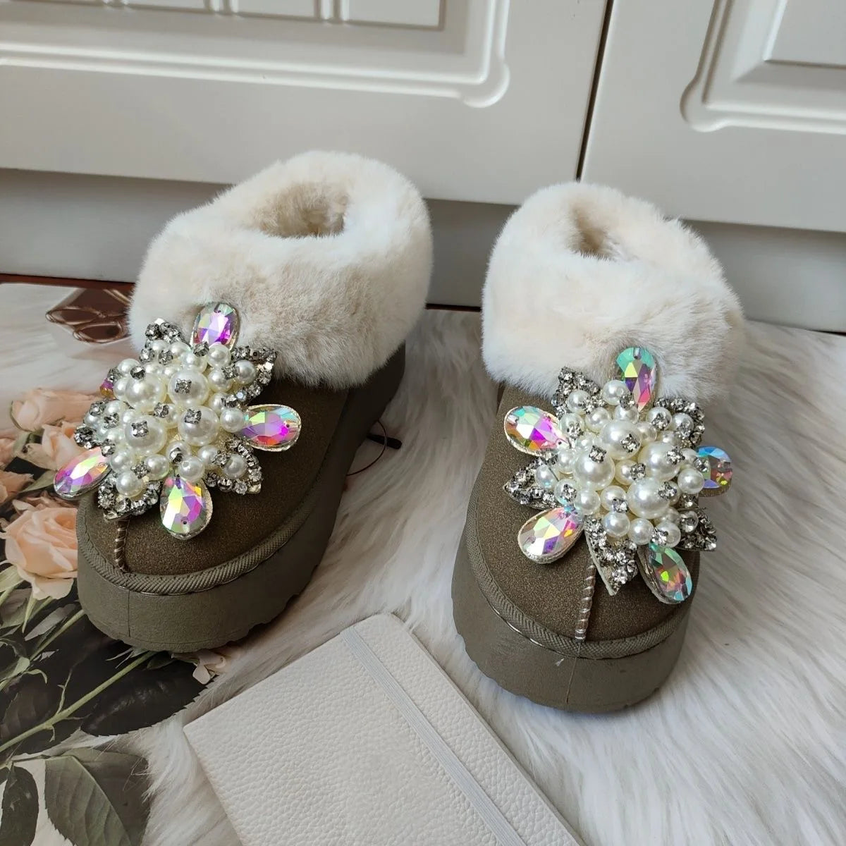 Winter Boots Women's Snow Boots Low-top Warm Shoes  Women's Winter Short Boots Super Mini Outer Wear Non-slip Handmade 36-41