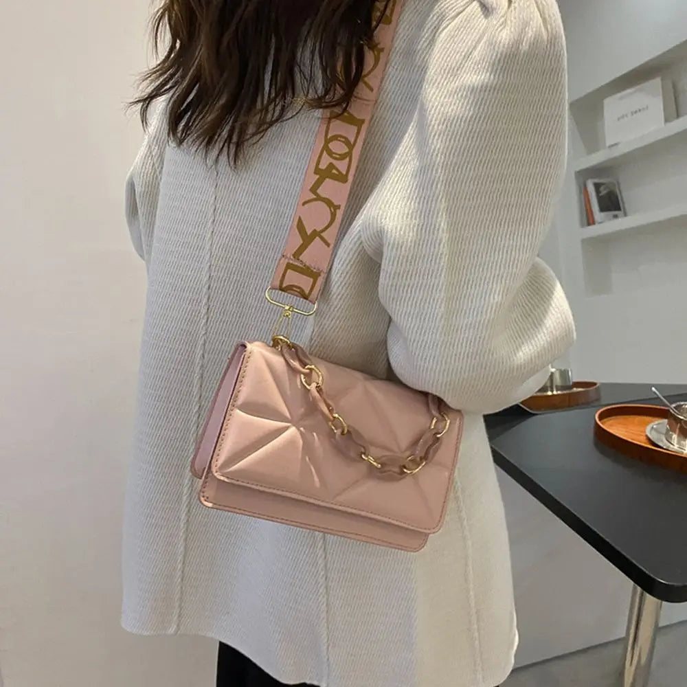 Winter Large Shoulder Bags for Women Stone Pattern PU Leather Crossobdy Bags Brand Pink Tote Handbags Chains Shopper Clutch Purs