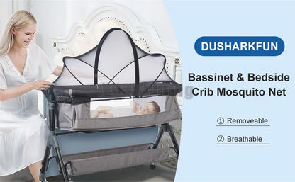 Upgraded Mosquito Net For Baby Bed Universal Newborn Baby Removable Portable Breathable Foldable Encrypted Crib 360° Protectors