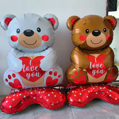 Valentine's Day Birthday Party Balloon Huge Love Heart Bear Shape Balloon Teddy Balloon for Wedding Baby Shower Valentine's Day