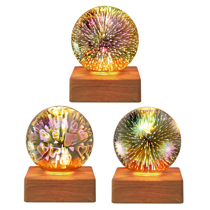 USB 3D Firework Crystals Ball Night Light  Plug In Romantic Star LED Night Light Christmas Lights Christmas Home Decorations