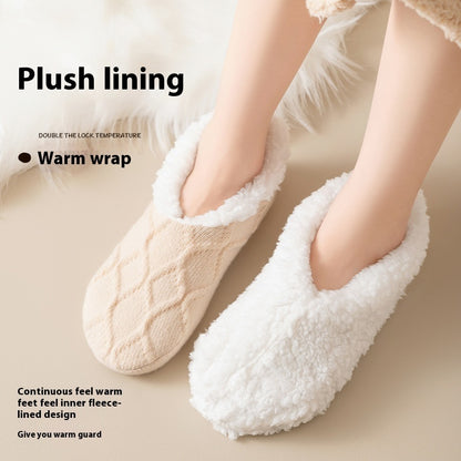 Winter Warm Short Cotton Slipper Socks Unisex Thicken Thermal Plush Home Floor Sock Soft Non-slip Grip Fuzzy Floor Fluffy Socks