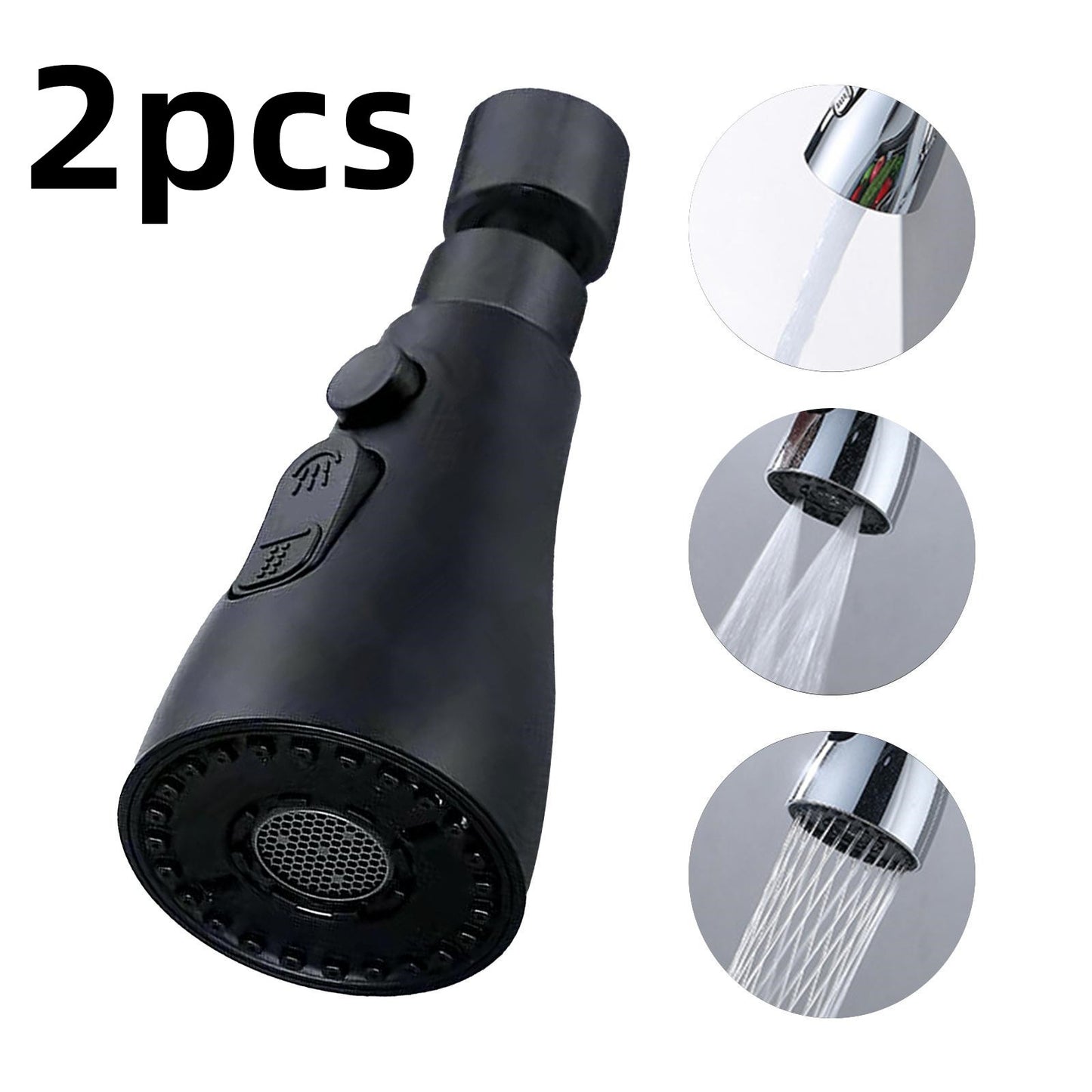 Universal Pressurized Faucet Sprayer Anti-splash 360 Degree Rotating Water Tap Three Stall Water Saving Faucet Nozzle Adapter