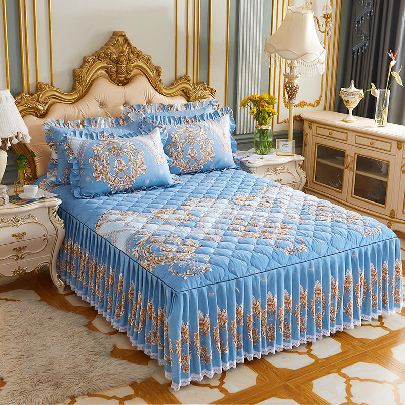 Twill Thickened Bedspread Bed Skirt Single Product Bed Skirt Three-piece Suit